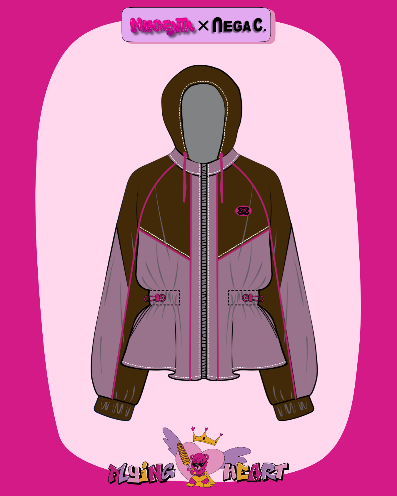MXN Colour Block Zip Hoodie Jacket| Brown| With Lining