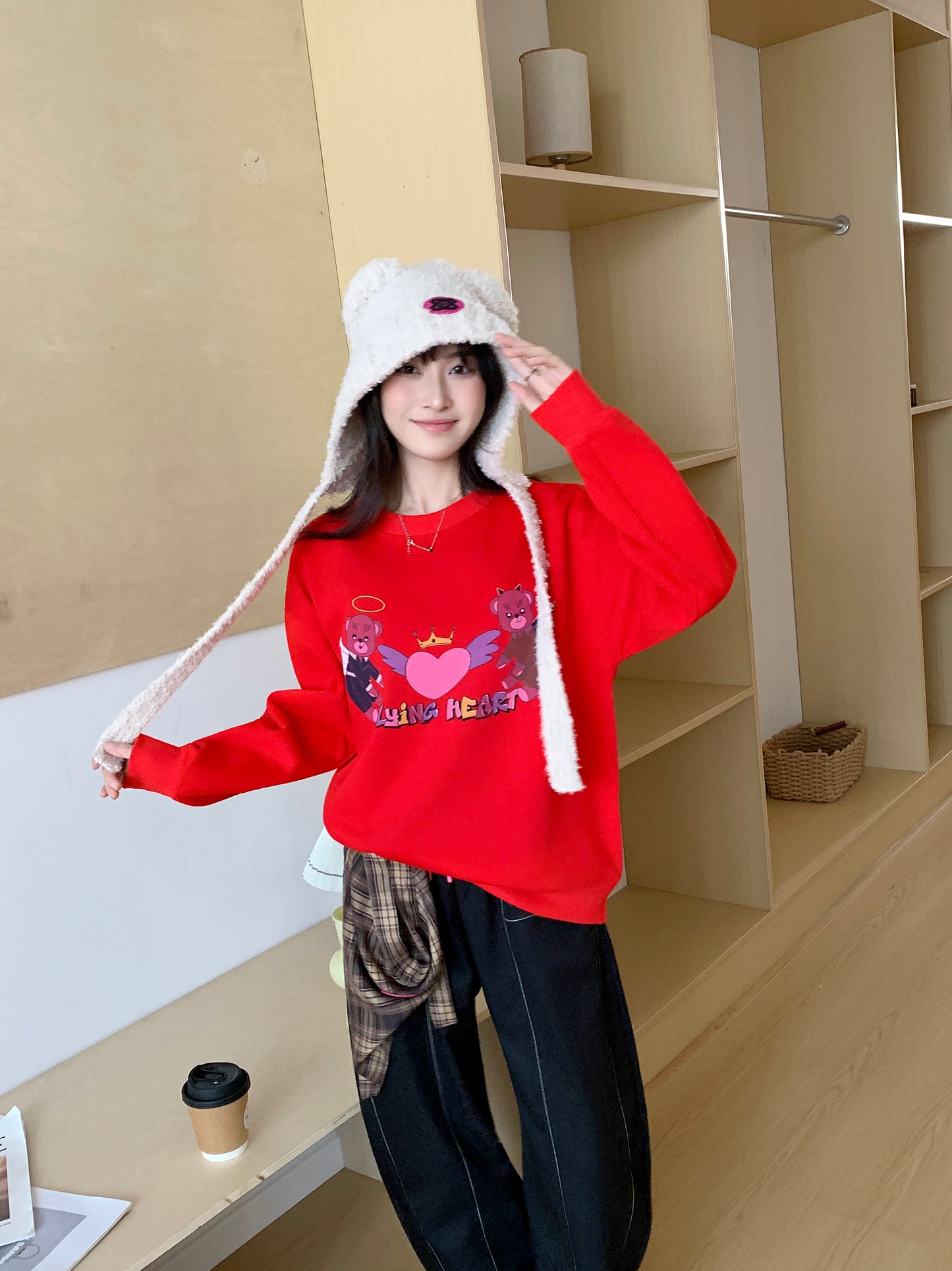 MXN Magenta Bear Sweater| Red