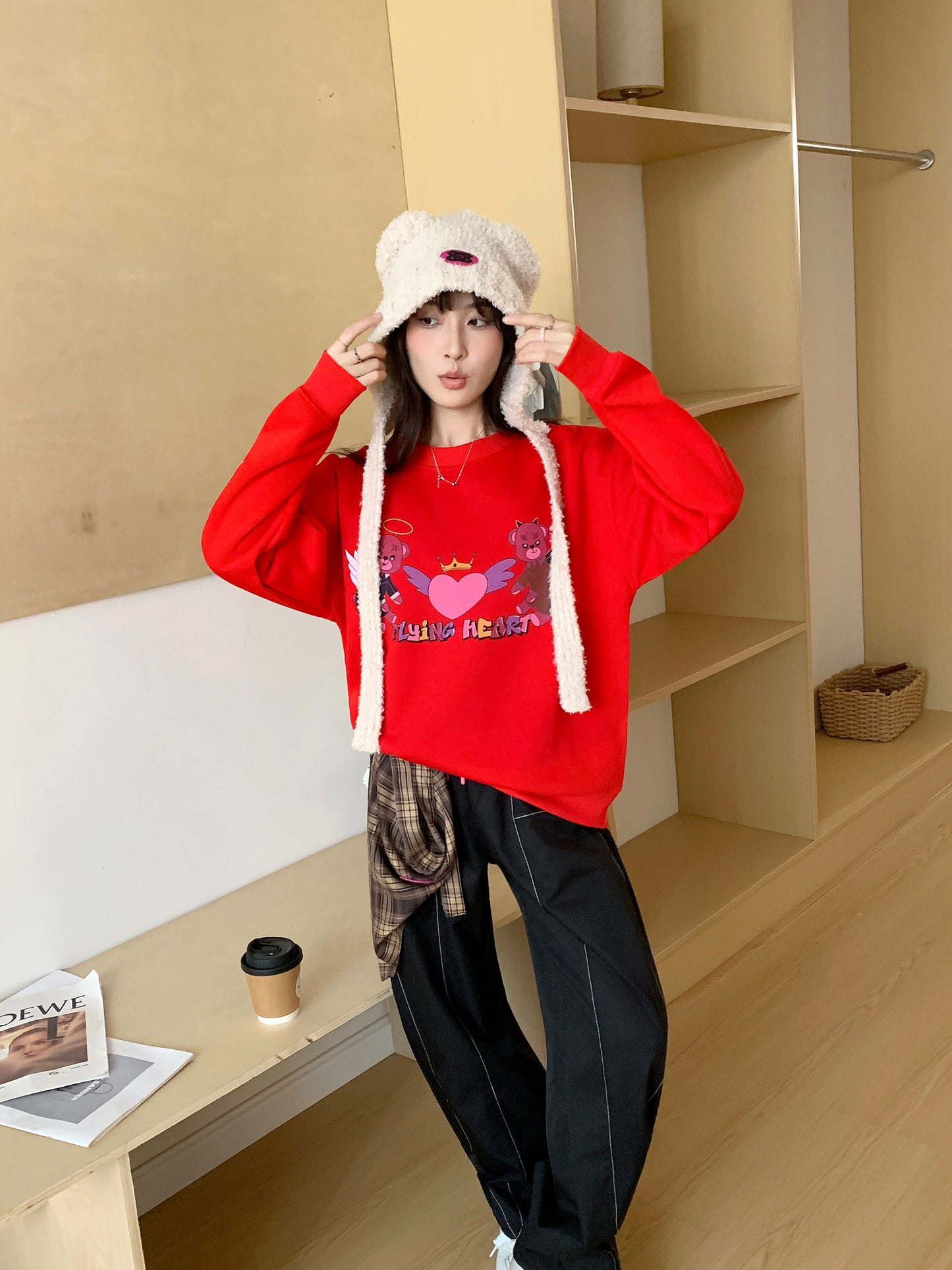 MXN Magenta Bear Sweater| Red