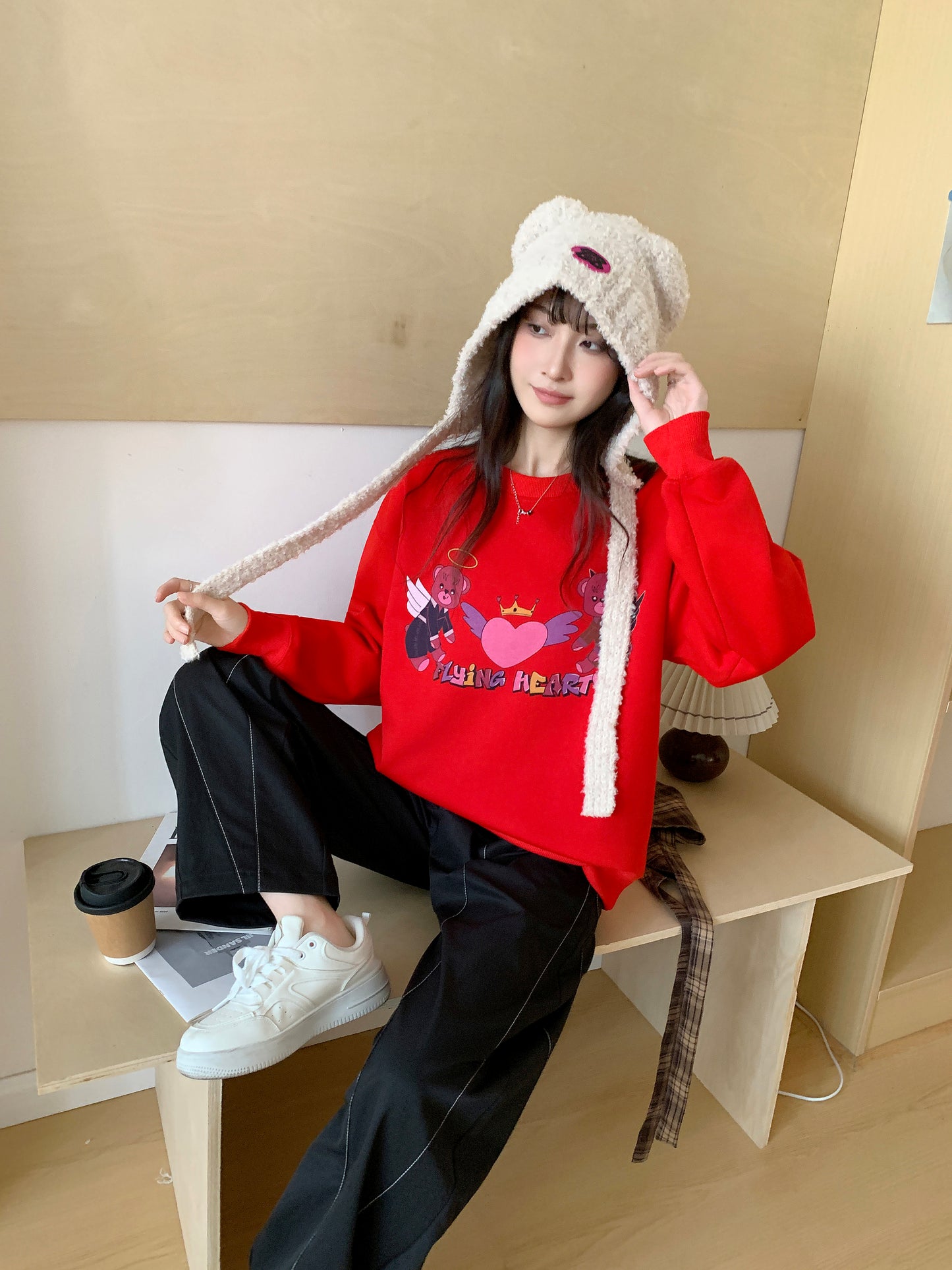 MXN Magenta Bear Sweater| Red