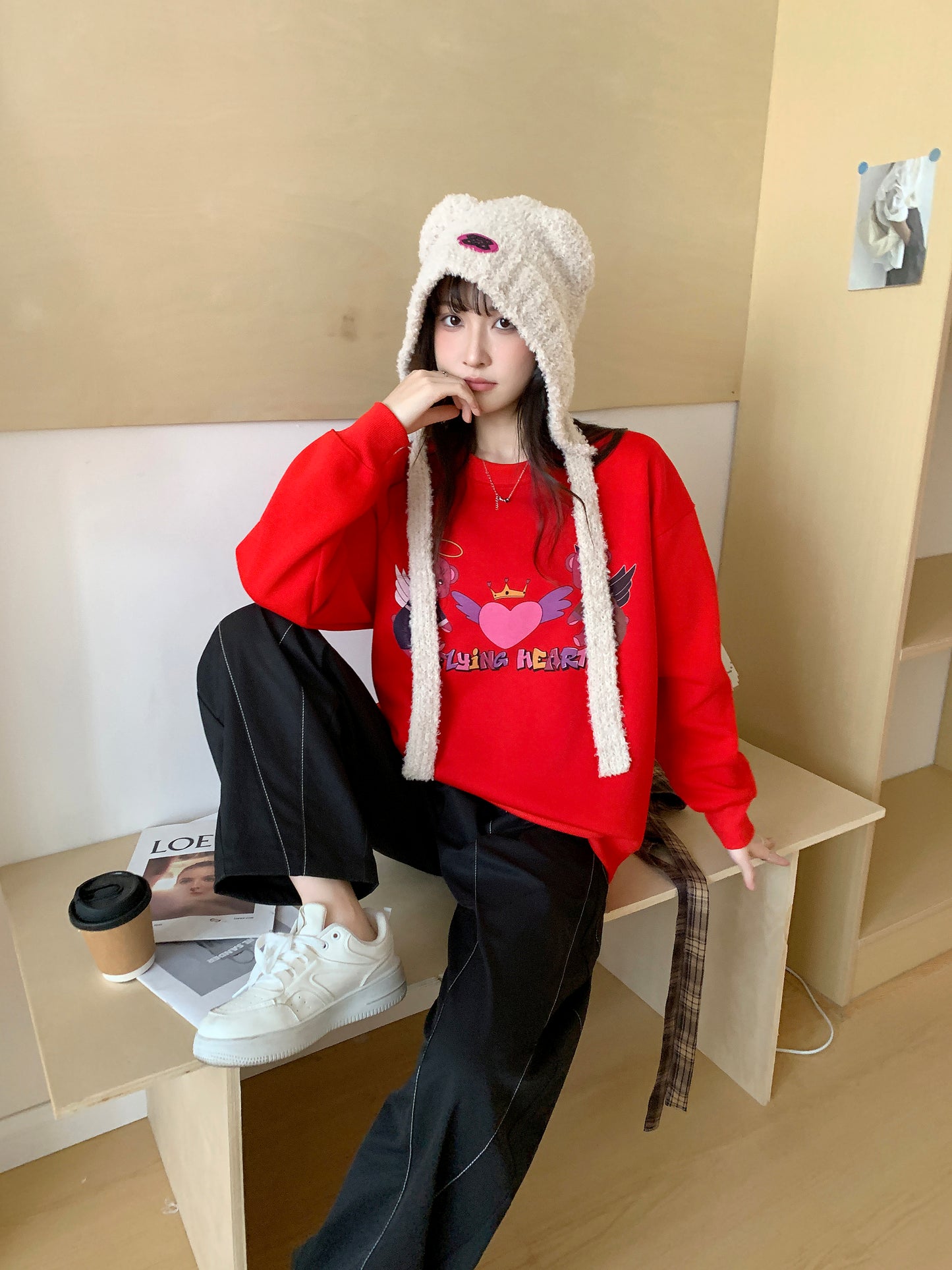 MXN Magenta Bear Sweater| Red