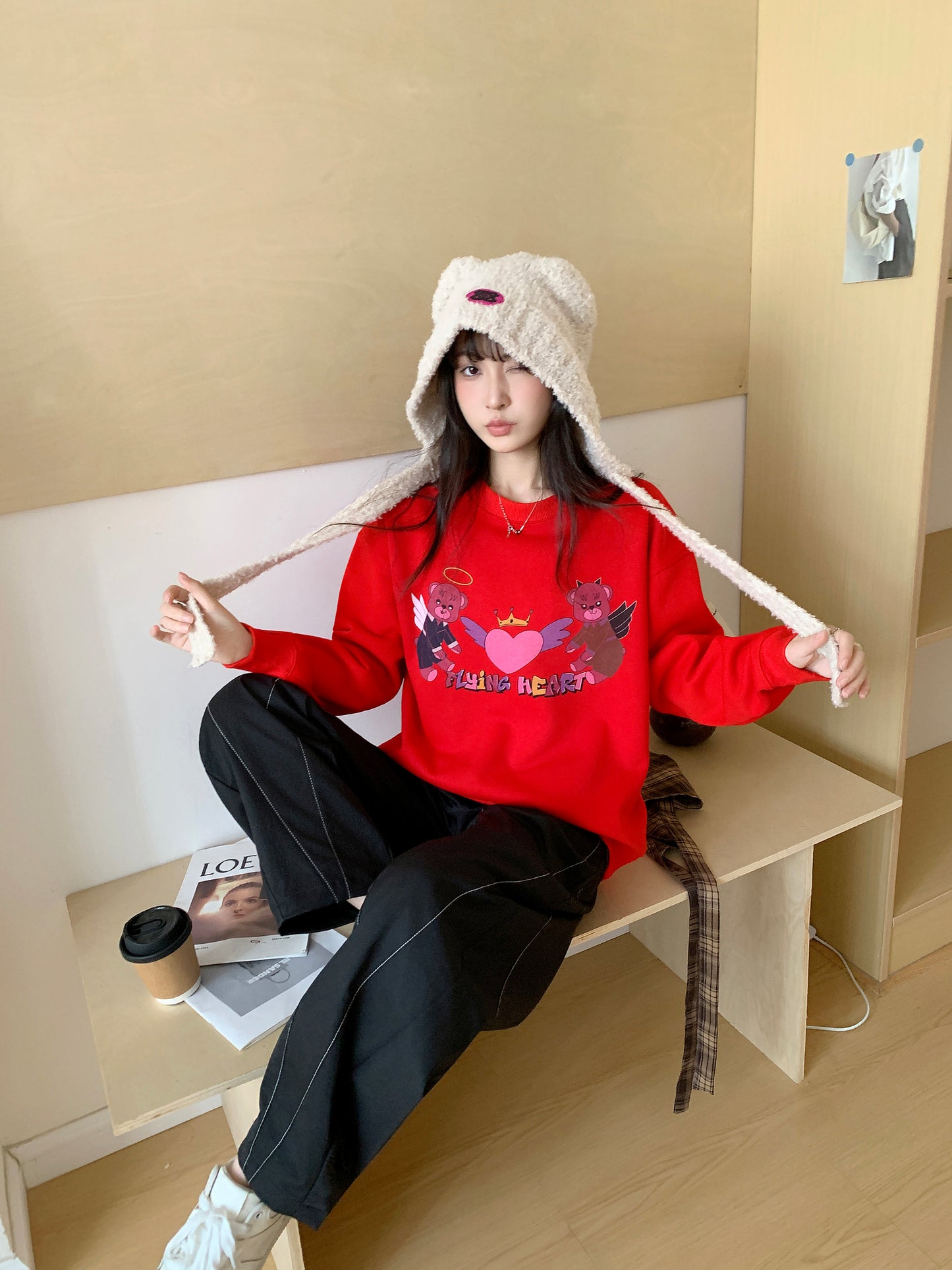 MXN Magenta Bear Sweater| Red