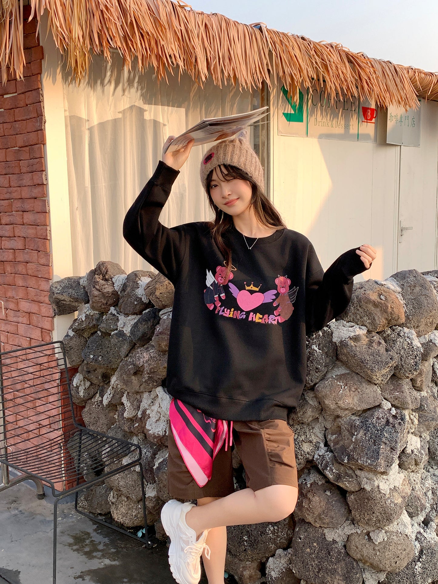 MXN Magenta Bear Sweater| Black