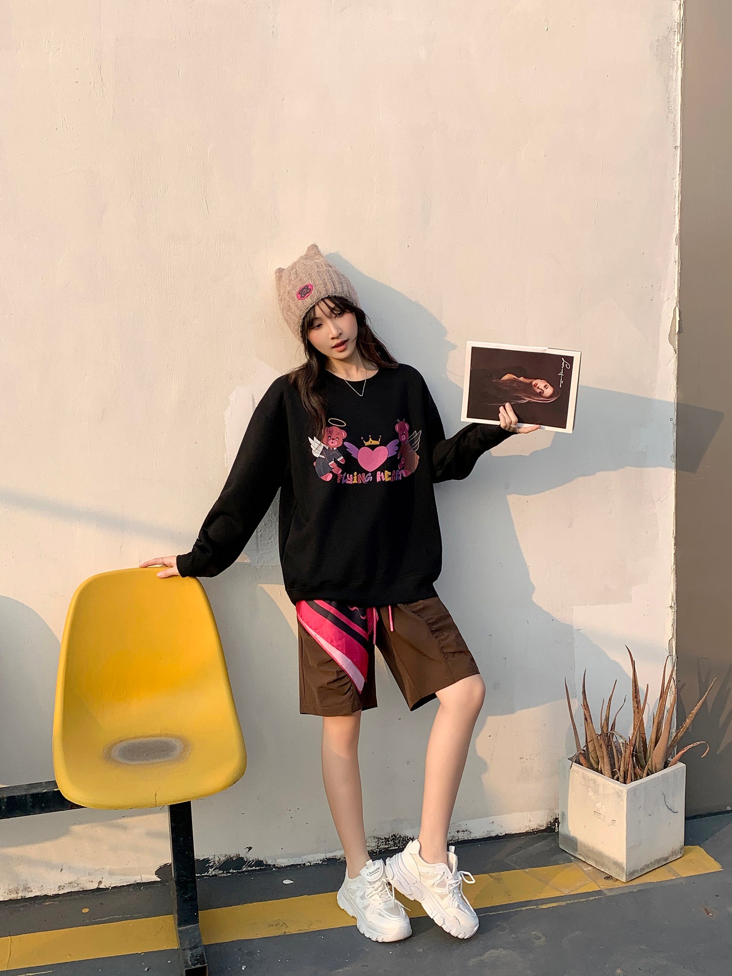 MXN Magenta Bear Sweater| Black