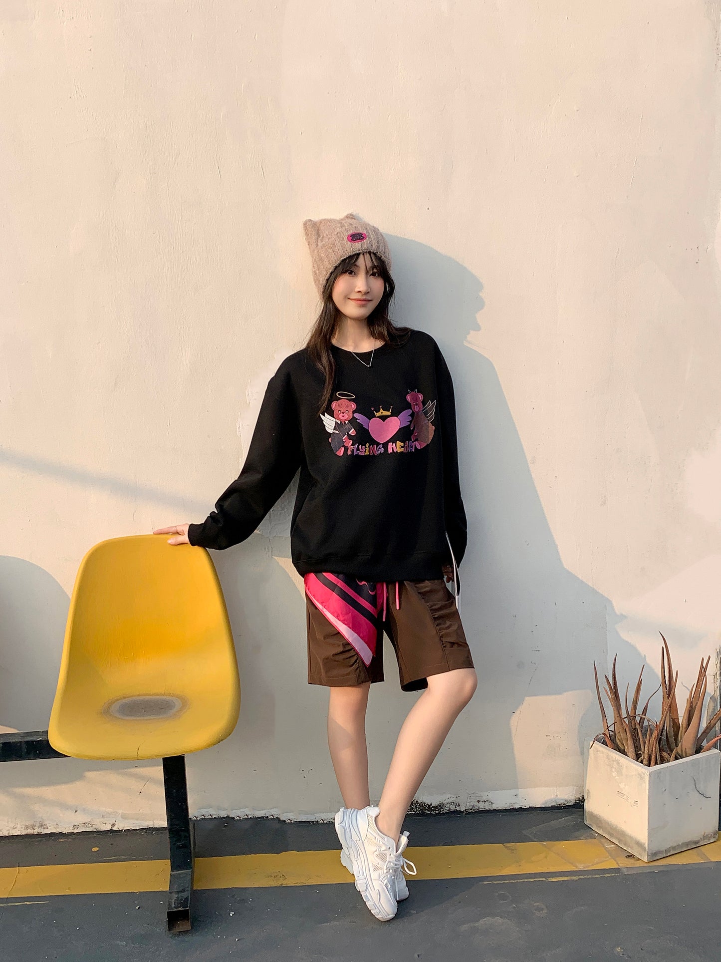 MXN Magenta Bear Sweater| Black