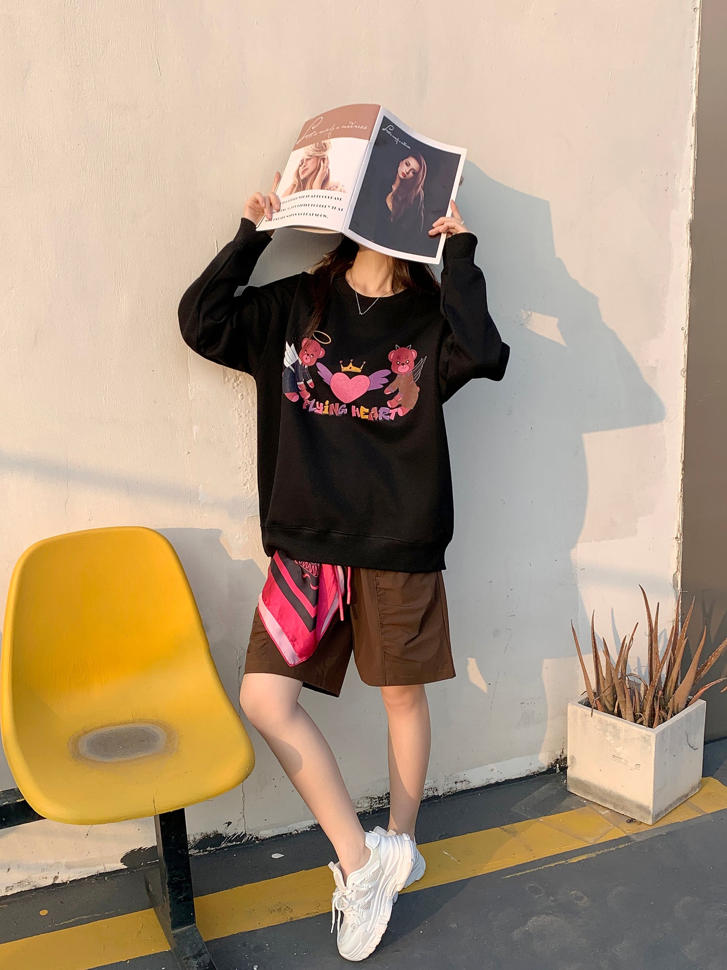 MXN Magenta Bear Sweater| Black