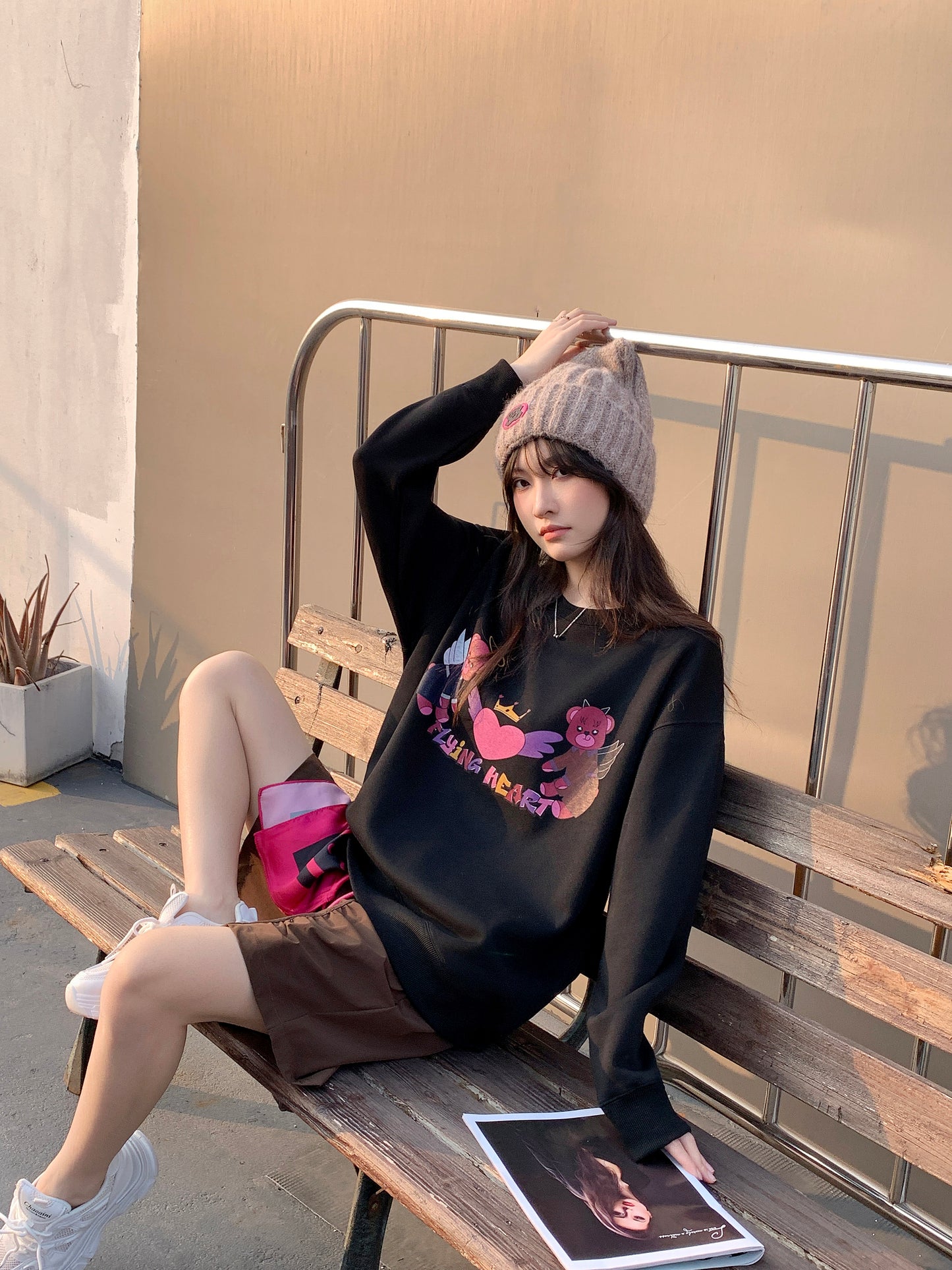 MXN Magenta Bear Sweater| Black