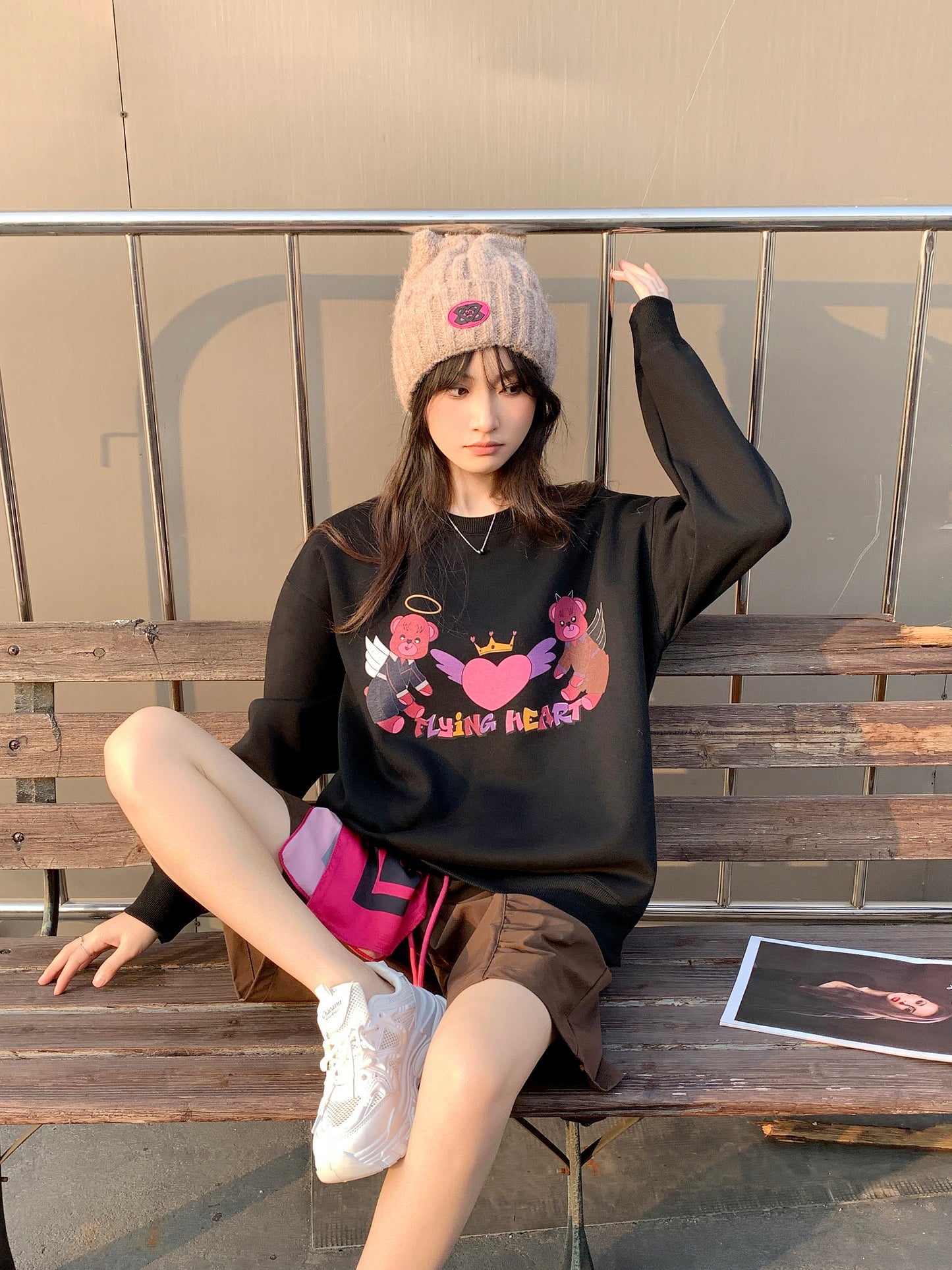 MXN Magenta Bear Sweater| Black