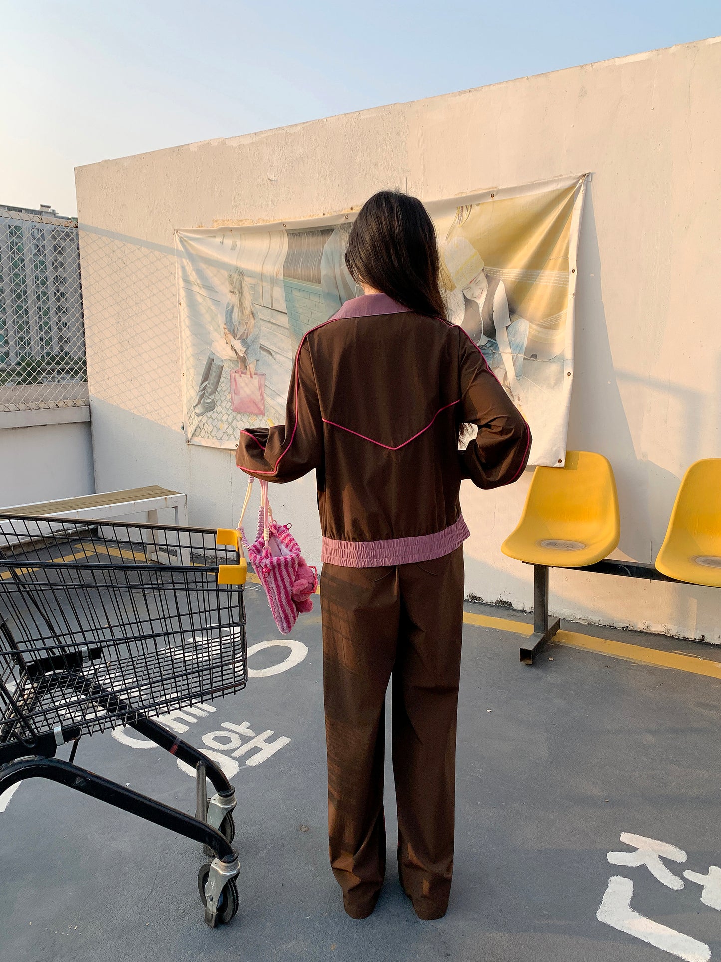 MXN Sport style jacket with Magenta pipping| Brown| With Lining