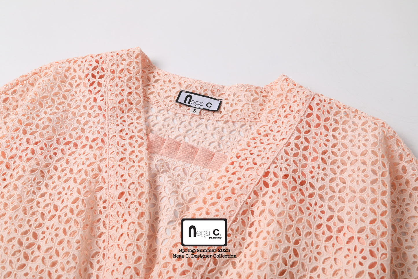 Nega C. Lace Camisole + Jacket Two-piece Set | สีชมพู | มีซับใน