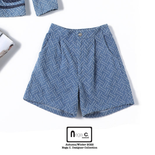 Nega C. Denim Shorts | สีฟ้า | ไม่ยืด | ไม่มีซับใน