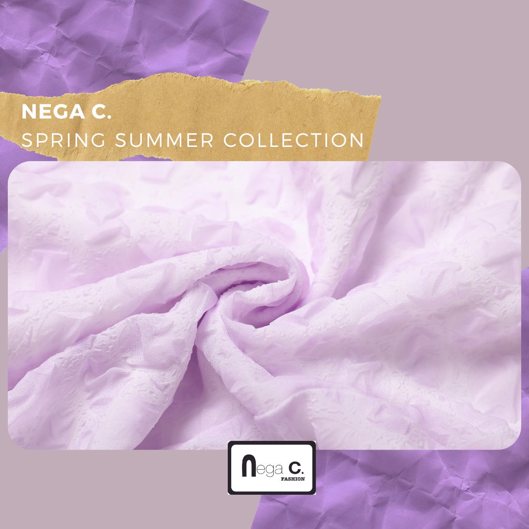 Nega C. 水墨印花雪紡中場半截裙|紫色|有裡襯