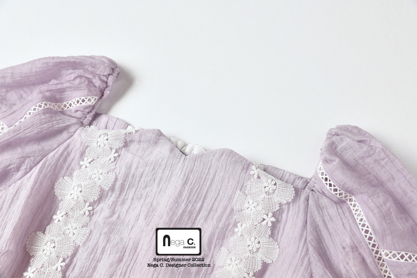 Nega C. 一字領泡泡䄂上衣|紫色|半裡襯