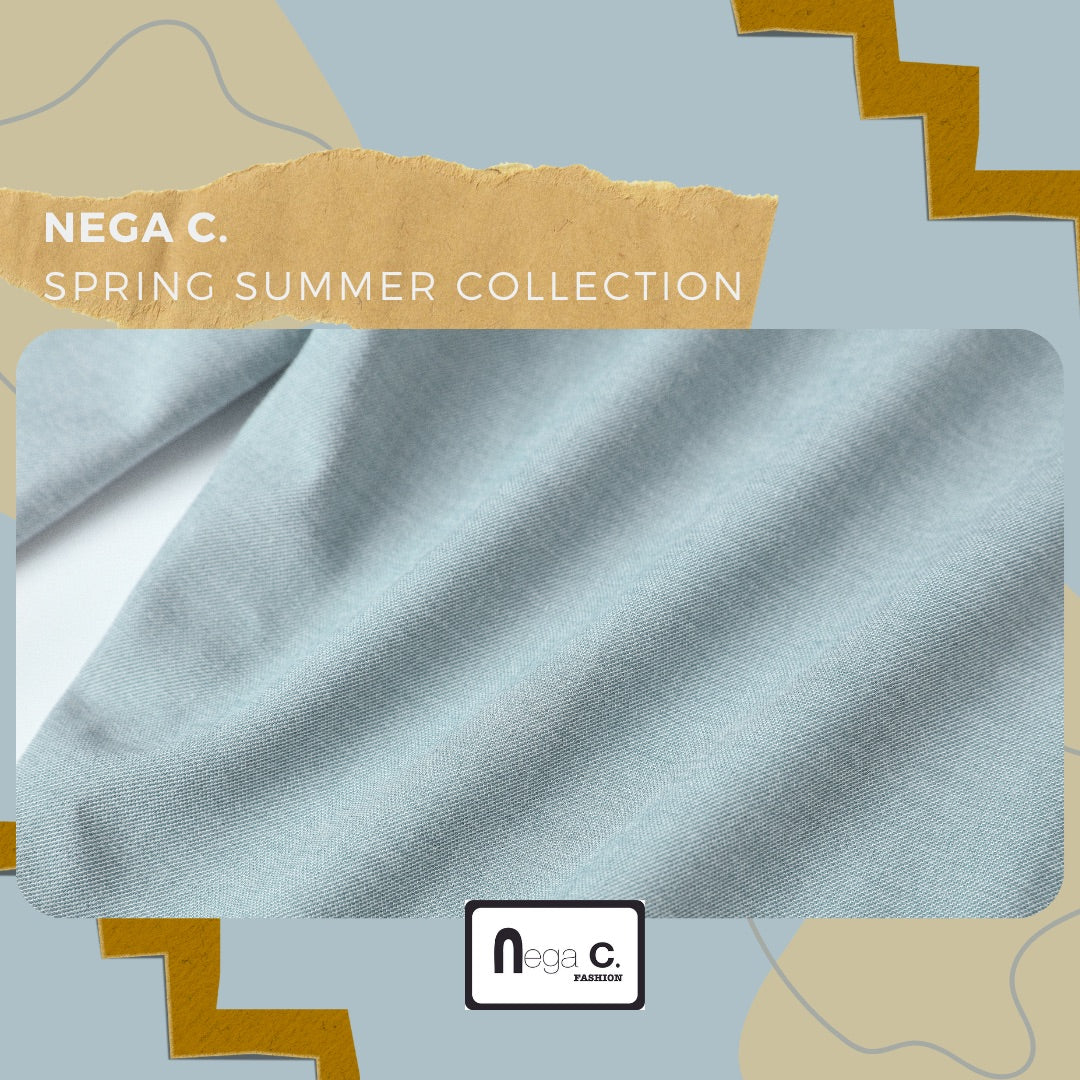 Nega C. กางเกงขายาวทรงเข้ารูป | สีฟ้าอ่อน | ไม่มีซับใน
